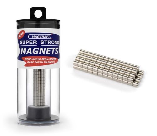 Magcraft NSN0658 1/8-Inch by 1/8-Inch Rare Earth Rod Magnets, 100-Count