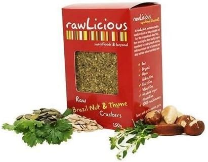 (8 PACK) - Rawlicious Raw Brazil Nut &amp; Thyme Crackers| 150 g |8 PACK - SUPER SAVER - SAVE MONEY