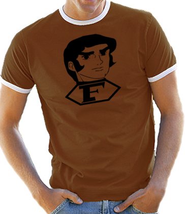 Touchlines Herren Kontrast / Ringer T-Shirt Captain Future Bild, brown/white, M, B5053 Preisvergleich