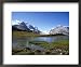 Athabasca Glacier and Sunwapta Lake, Rocky Mountains, Jasper National Park, Alberta F...