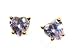 Gorgeous 24K Yellow Gold Layered (GL) Cubic Zirconia Heart Stud/Post Birthstone Earrings ~ You Choose Color ~ Lifetime Guarantee, October Opal (70)