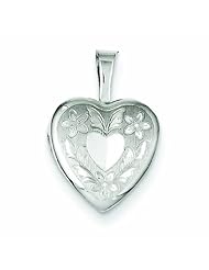 Genuine .925 Sterling Silver Heart Wings 12mm Locket 1.3 Grams. 100% Satisfaction Guaranteed.