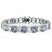 Sterling Silver Lavender CZ and Simulated Diamond CZ Chunky Tennis Bracelet