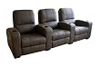 3 Seat Brown Leather Theatre Seating By Wholesale Interiors