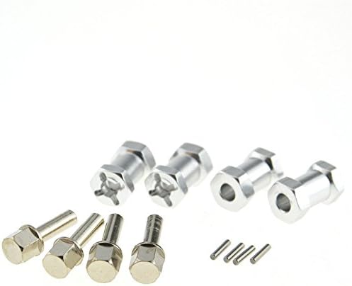 4pcs RC 1/10 Model Car Extended Wheel Hex Hub Aluminum Alloy Silver