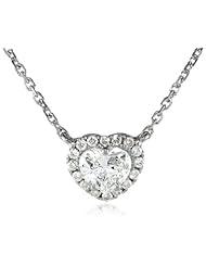 White-Gold Diamond Heart Pendant Necklace (0.5cttw, G-H Color, I1-I2 Clarity), 18"