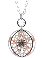 14k Two-Tone 8.42 Carat Diamond Flower Necklace