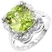 Gemstone CZ Rings - Apple Green CZ Right Hand Ring