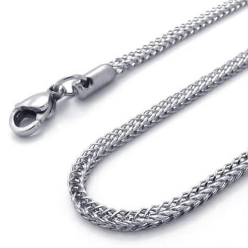 3.2mm KONOV Silver Stainless Steel Mens Necklace Chain 18-32