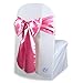 Sparkles Make It Special 10 pcs Satin Chair Cover Bow Sash - Hot Pink - Wedding Party Banquet Reception - 28 Colors Available