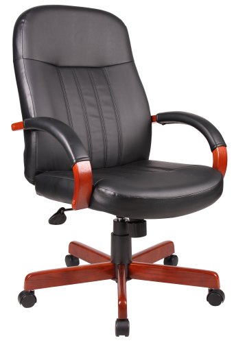 Boss Hi-Back Executive Chair With Cherry Finish Executive Seating