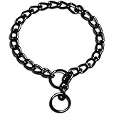 Platinum Pets 2-1/2mm Coated Chain Dog Collar 16-Inch, Midnight Black