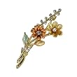 Daisy Bouquet Diamante Gold-Tone Brooch Pin - Gold
