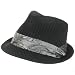 New Pinstripe Fedora Printed Paisley 3 Pleat Hat * Black Large / Extra Large