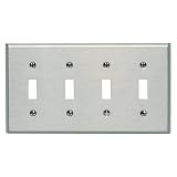 Cheap Leviton 84012 40 4 Gang Toggle Device Switch Wallplate Stainless Steel