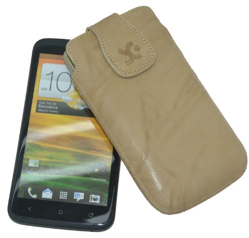 Suncase Ledertasche (Magnetverschluss) f&uuml;r HTC One X wash-beige Preisvergleich