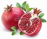 Wallmonkeys Peel and Stick Wall Decals - Juicy Pomegranate and Its Half with Leaves. - 48
