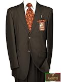 Valenti Mens Suit Hand Tailored Made in Italy Super 150s Merino Wool and Cashmere Blend Complete Jacket and Pants for Year Round Use Dk Brown Pinstripe Retail $1749