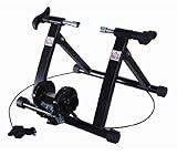 Homcom Deluxe Indoor Bicycle Exercise Magnetic Trainer with Fitness 5 Level Resistance - Black, 26 - 27 Inch