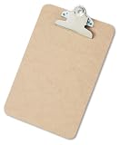 Saunders 05610 Hardboard Clipboard, Memo Size, for Sheets Up to 6w x9h, Carton of 24