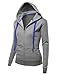 Doublju Womens Long Sleeve Super Slim Zip-Up Hoodie