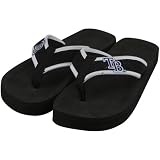 MLB Tampa Bay Rays Unisex Basic Flip Flops - Black (Medium)