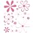Instant Murals 20 Daisy Flowers Wall Transfer Stickers - Bright Pink