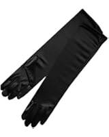 ZaZa Bridal 15.5" Long Shiny Stretch Satin Dress Gloves Below-The-Elbow Length 8BL