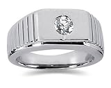 0.50 CTW Men's Diamond Ring in 14K White Gold