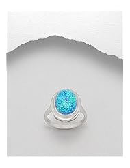 Deep Sky Blue Lab-Created Opal Ring In 92.5 Sterling Silver