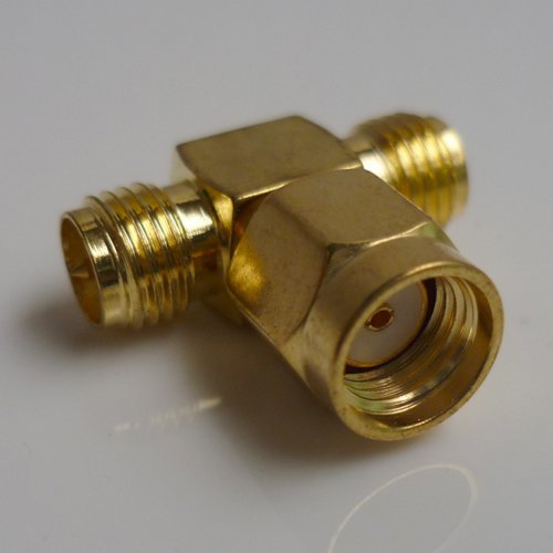 2X RF Adapter RP-SMA male to female to female T type