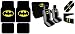 Search : 15pc Batman Combo with Front and Rear Carpeted Floor Mats, Front Low Back Seat Covers with Head Rest Covers, Bench Rear Cover, Steering Wheel Cover and a Set of Shoulder Pads