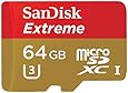 SanDisk Extreme 64GB MicroSDXC UHS-1 Card with Adapter (SDSQXNE-064G-GN6MA)