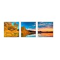 Back Bay Sunset Canvas Wall Art 3-pc. Set - 12x12"