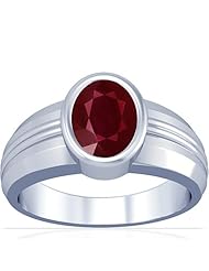 18K White Gold Oval Cut Ruby Solitaire Ring