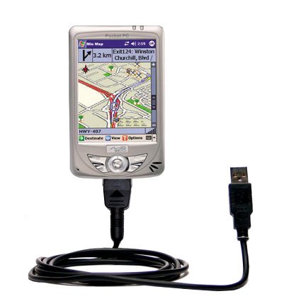 Classic Straight USB Cable for the Mio 168RS with Power Hot Sync and Charge capabilities - uses Gomadic TipExchange Technology