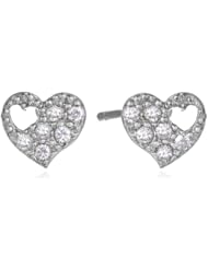 Betsey Johnson "CZ" Heart Cubic Zirconia Stud Earrings