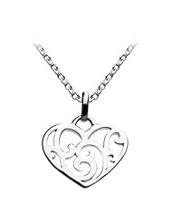Kit Heath Swirled Sterling Silver Heart Necklace