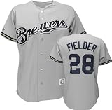 Prince Fielder Milwaukee Brewers Road Grey MLB Replica Jersey