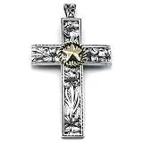 Lonestar Cross Huge 4" Pendant Enhancer with Flowers