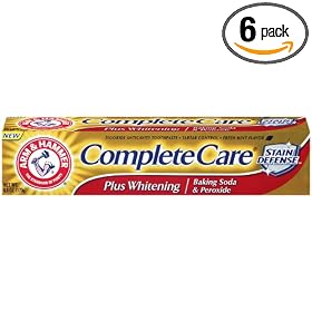Arm & Hammer Complete Care Plus Whitening Toothpaste with Baking Soda & Peroxide, Packaging May Vary, 6-Ounce Tubes (Pack of 6)