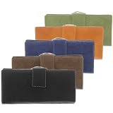Mundi Embossed Leather Tab Frame Clutch Wallet