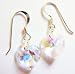 Clear AB Swarovski Crystal Heart Earrings with free gift pouch and postage Amazon Product of the day. 30.11.11 (Matching pendant available in our shop.)