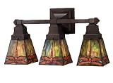 Meyda Tiffany 48036 3-Light Vanity, Mahogany Bronze Finish with Stained