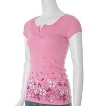 Aeropostale Floral Print Junior Short Sleeve Top