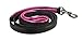 Perri's Leather Metallic Padded Leather Dog Leash, 6-Feet, Black/Pink