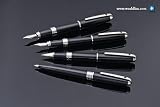 S.T. Dupont Orpheo Lacquer PT Fountain Pen - Black/Palladium Trim, Fine Nib 480674F
