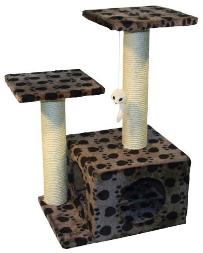 Maxi-Pet 84479 Kratzbaum SAPHIR grau mit Pfoten, Hoehe 71 cm