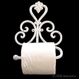 Scroll Fleur De Lis White Iron Toilet Paper Holder WALL