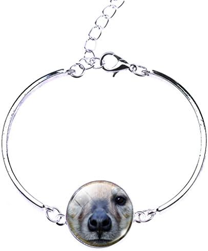 Liebe Engel Pretty Cute Puppy Dog Cabochon Bangle Great Birthday Gift for Teen Girls